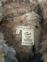 Load image into Gallery viewer, Christian Lacroix Denim & Rabbit Fur Lace Up Vest