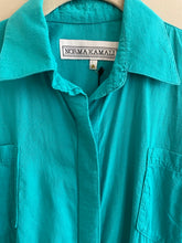 Load image into Gallery viewer, 1990’s | Norma Kamali | Turquoise Jumpsuit