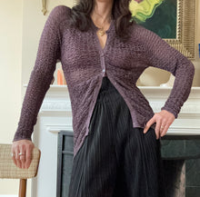Load image into Gallery viewer, 1990’s | Krizia | Purple Metallic Cardigan