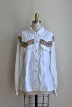Load image into Gallery viewer, 1990’s | Moschino Jeans | Beaded Fringe Button Down