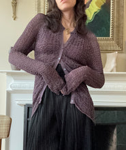 Load image into Gallery viewer, 1990’s | Krizia | Purple Metallic Cardigan