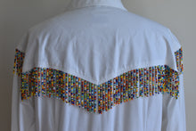 Load image into Gallery viewer, 1990’s | Moschino Jeans | Beaded Fringe Button Down