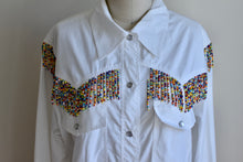 Load image into Gallery viewer, 1990’s | Moschino Jeans | Beaded Fringe Button Down