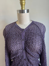 Load image into Gallery viewer, 1990’s | Krizia | Purple Metallic Cardigan