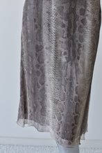 Load image into Gallery viewer, Moschino Jeans | Sheer Silk Snake Print Feather Dress