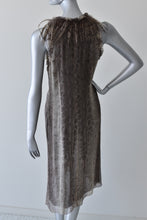 Load image into Gallery viewer, Moschino Jeans | Sheer Silk Snake Print Feather Dress