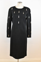 Load image into Gallery viewer, 1990’s | Black Knit Dress with Silver Tear Drop Beads