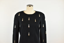 Load image into Gallery viewer, 1990’s | Black Knit Dress with Silver Tear Drop Beads