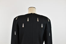 Load image into Gallery viewer, 1990’s | Black Knit Dress with Silver Tear Drop Beads
