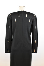 Load image into Gallery viewer, 1990’s | Black Knit Dress with Silver Tear Drop Beads