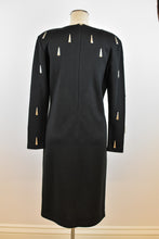 Load image into Gallery viewer, 1990’s | Black Knit Dress with Silver Tear Drop Beads