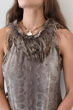 Load image into Gallery viewer, Moschino Jeans | Sheer Silk Snake Print Feather Dress