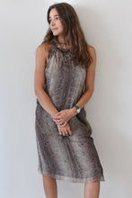 Load image into Gallery viewer, Moschino Jeans | Sheer Silk Snake Print Feather Dress