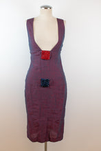 Load image into Gallery viewer, Y2K | Fendi | Purple Linen Dress with Beaded Details