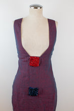 Load image into Gallery viewer, Y2K | Fendi | Purple Linen Dress with Beaded Details