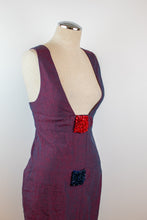 Load image into Gallery viewer, Y2K | Fendi | Purple Linen Dress with Beaded Details