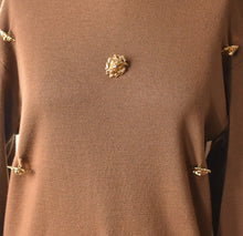Load image into Gallery viewer, 1990’s | Gianfranco Ferre | Caramel Sweater with Gold Lion Heads
