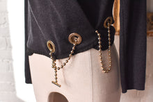 Load image into Gallery viewer, 1990’s | Charcoal Wrap Sweater with a Chain