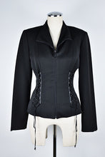 Load image into Gallery viewer, 1990’s | Cache | Blazer with Corset Lacing and Rhinestone Detail