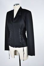 Load image into Gallery viewer, 1990’s | Cache | Blazer with Corset Lacing and Rhinestone Detail
