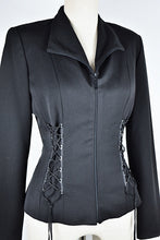 Load image into Gallery viewer, 1990’s | Cache | Blazer with Corset Lacing and Rhinestone Detail