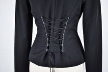 Load image into Gallery viewer, 1990’s | Cache | Blazer with Corset Lacing and Rhinestone Detail