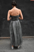 Load image into Gallery viewer, 1990's | Louis Feraud | Black and White Op Art Chiffon Strapless Dress