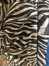 Load image into Gallery viewer, 1990's | Louis Feraud | Black and White Op Art Chiffon Strapless Dress