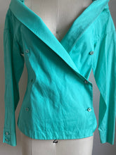 Load image into Gallery viewer, 1990’s | Claude Montana | Aqua Blouse
