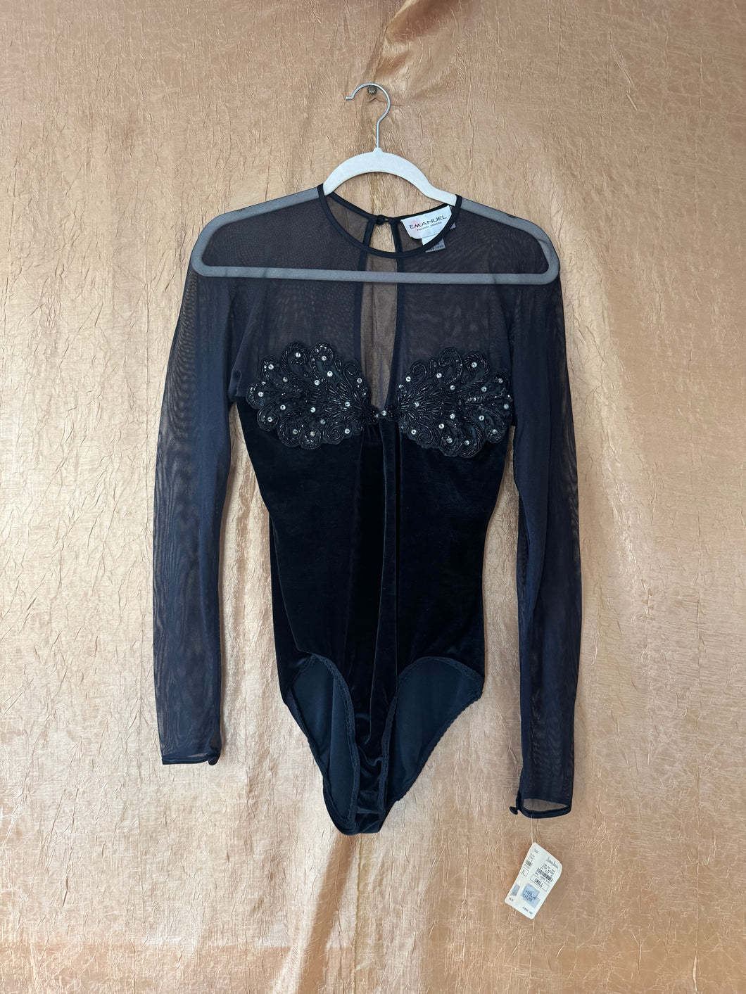Emanuel Ungaro Sheer & Velvet Bodysuit