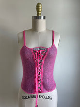 Load image into Gallery viewer, Vintage IISLI Pink Lace Up Sweater

