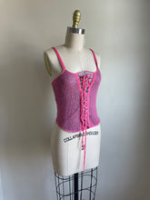 Load image into Gallery viewer, Vintage IISLI Pink Lace Up Sweater
