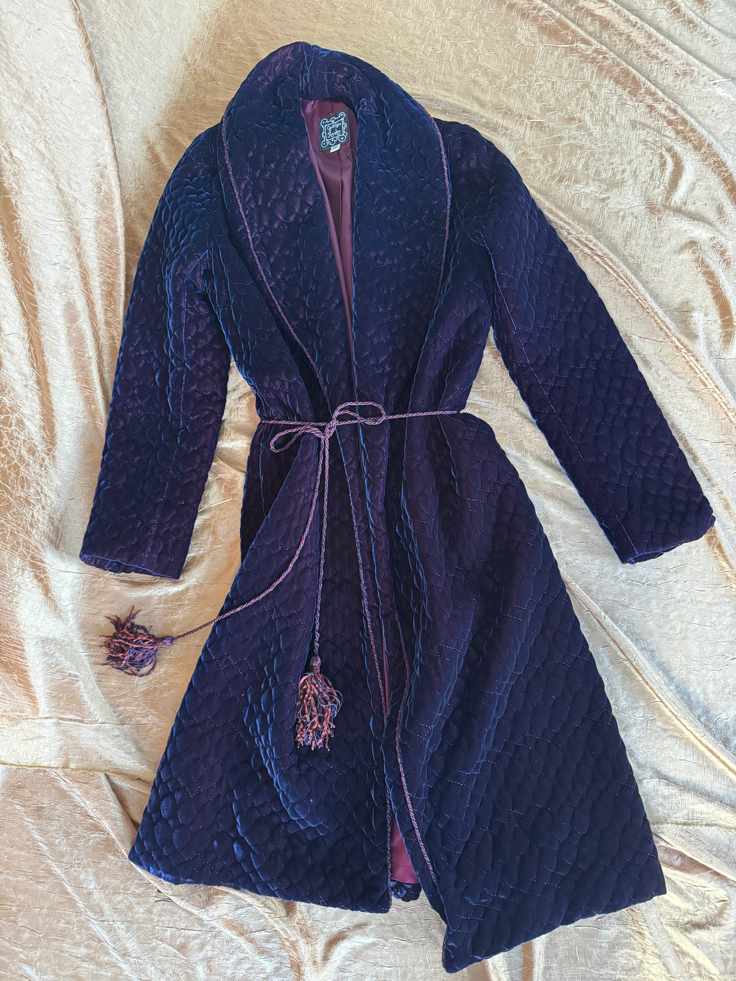 Cynthia Rowley Quilted Velvet Robe Coat