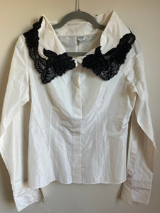 Gianfranco Ferre White Button Down with Lace Detail