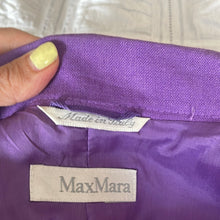 Load image into Gallery viewer, Max Mara | Purple Linen Blazer with Flower Button
