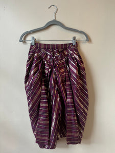 1980’s | Versace | Gold and Plum Plaid Shorts