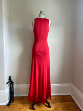 Load image into Gallery viewer, 1990’s | Isaac Mizrahi | Red Fringe Gown

