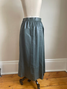 1980’s | Escada | Green Leather Skirt