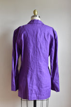 Load image into Gallery viewer, Max Mara | Purple Linen Blazer with Flower Button
