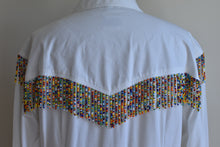 Load image into Gallery viewer, 1990’s | Moschino Jeans | Beaded Fringe Button Down
