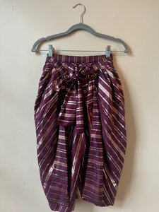 1980’s | Versace | Gold and Plum Plaid Shorts