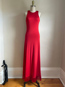1990’s | Isaac Mizrahi | Red Fringe Gown
