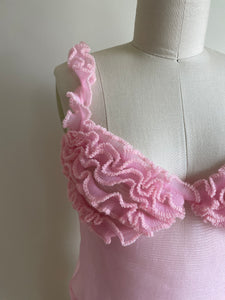 Anna Sui | Pink Ruffled Bust Crop Top