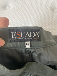 1980’s | Escada | Green Leather Skirt