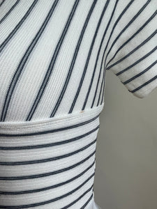 Gianfranco Ferre | Cream and Navy Bodysuit