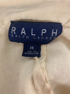 1990’s | RALPH Ralph Lauren | Oversized Buttercream Linen Blazer