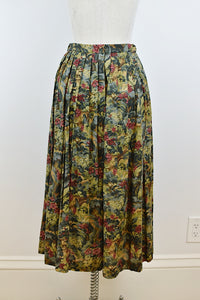 1980’s | Bleu Blanc Rouge | Autumnal Floral Maxi Skirt