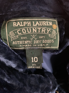 Vintage | Ralph Lauren Country | Blue Crushed Velvet Jacket