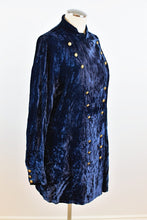 Load image into Gallery viewer, Vintage | Ralph Lauren Country | Blue Crushed Velvet Jacket
