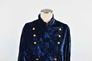 Vintage | Ralph Lauren Country | Blue Crushed Velvet Jacket